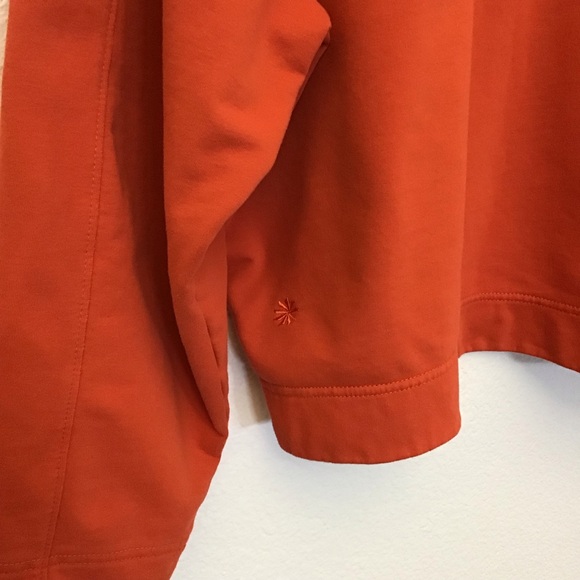 Athleta Lg Retroterry 1/4 Zip Sweatshirt Women’s Pumpkin Orange Athletic Boxy - Picture 7 of 11